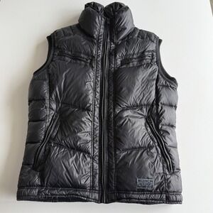 Diesel Y2K VTG Avant Garde Black Down‎ Quilted Full Zip Puffer Vest L